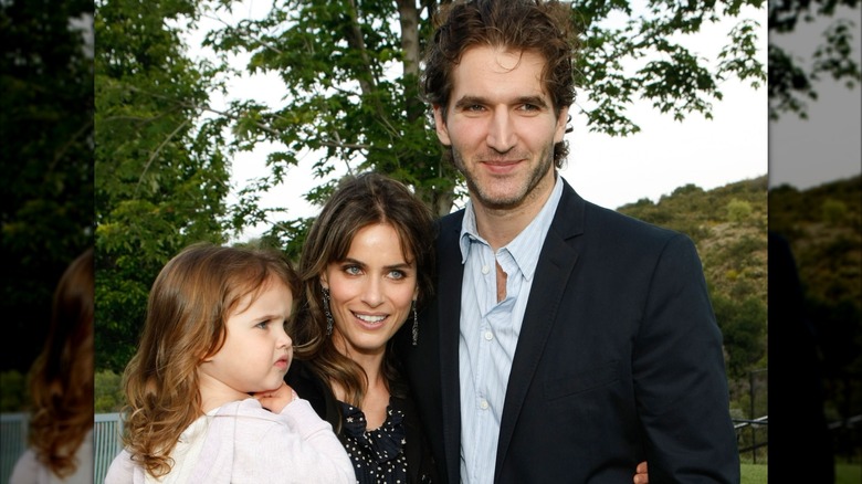 Amanda Peet with David Benioff and their daughter