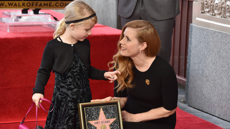 Amy Adams and her daughter at the actor's Hollywood Walk of Fame star ceremony