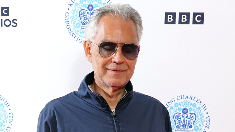 Andrea Bocelli posing on a red carpet