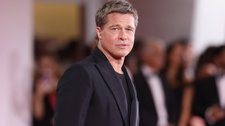 Brad Pitt shoulders-up in Venice, Italy