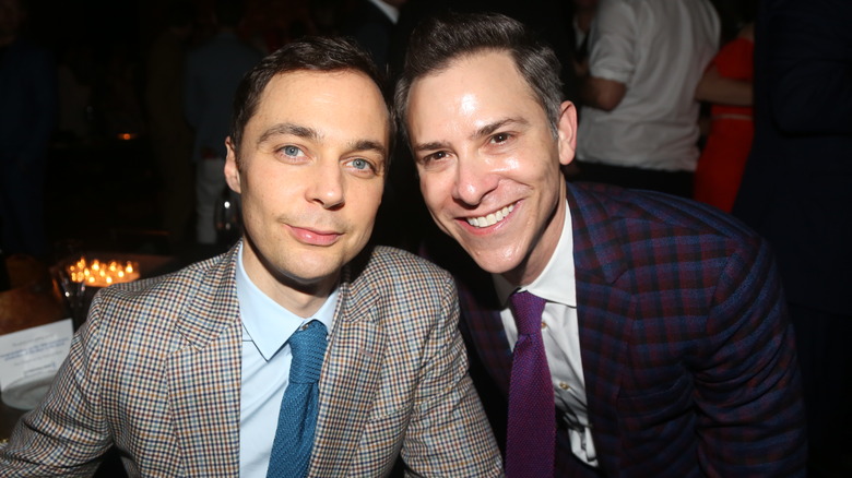 Jim Parsons and Todd Spiewak smiling at event
