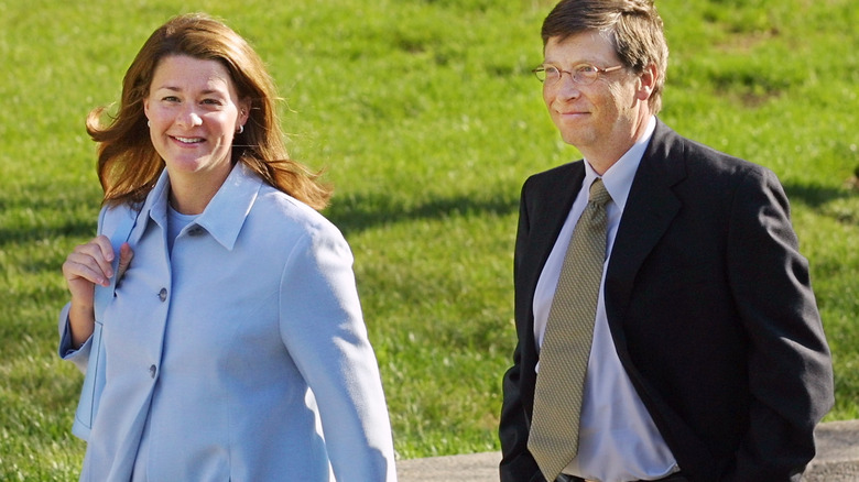 Bill Gates and Melinda French Gates on their way to a courthouse