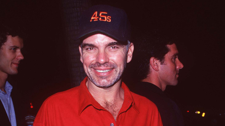Billy Bob Thornton wearing a red shirt during the U-Turn premiere