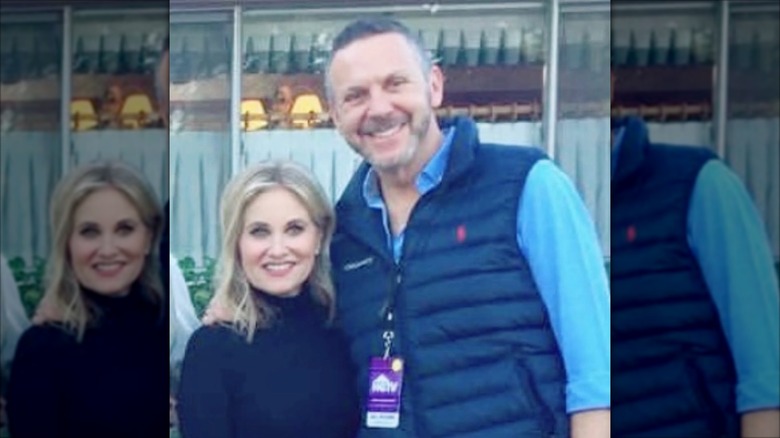 Maureen McCormick smiles with Loren Ruch