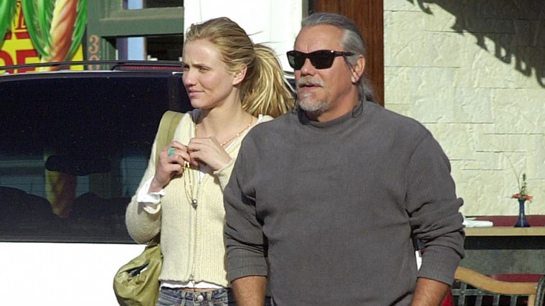 Cameron Diaz walks with dad Emilio Diaz
