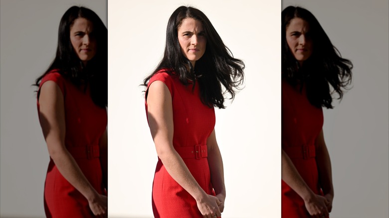 Tatiana Schlossberg waits to greet Prince William, Prince of Wales during his visit to John F. Kennedy Presidential Library and Museum on December 02, 2022