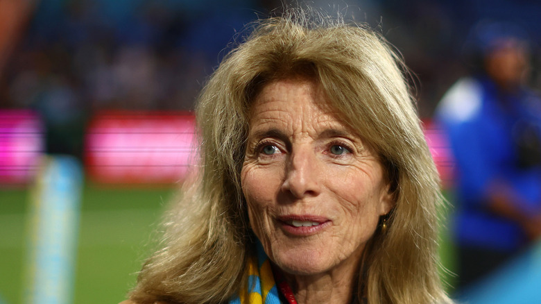 Close up of Caroline Kennedy at a sporting event