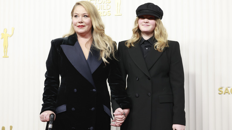 Christina Applegate and Sadie Grace LeNoble holding hands