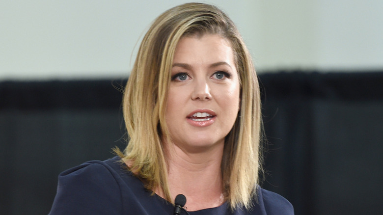 Brianna Keilar wearing dark blue dress