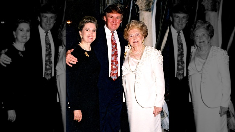 Elizabeth Trump Grau, Donald Trump, and Mary Anne MacLeod Trump at the Mar-a-Lago Estate