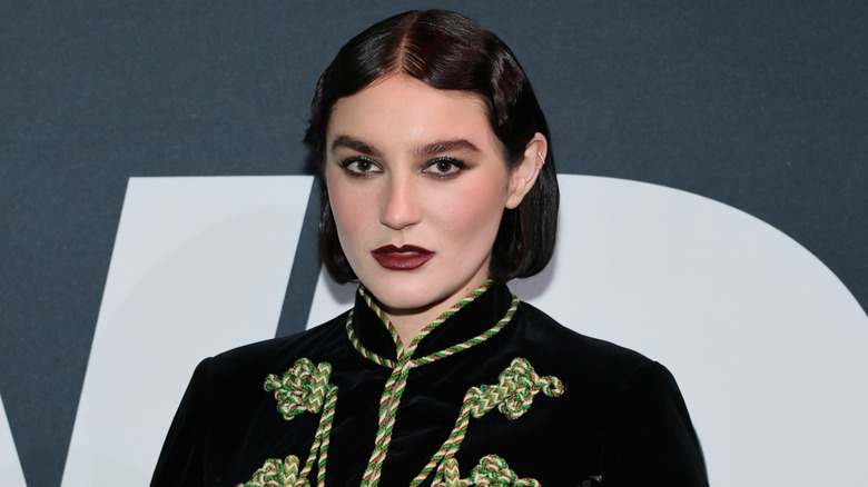 Gracie McGraw wearing dark lipstick