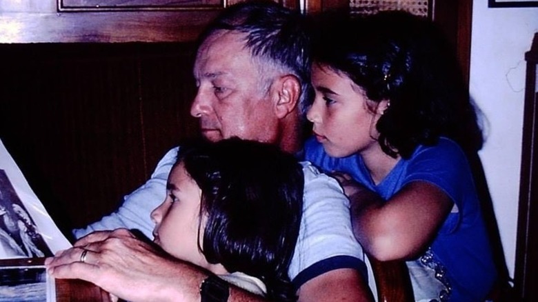 Julie Banderas as a child with her dad and sibling