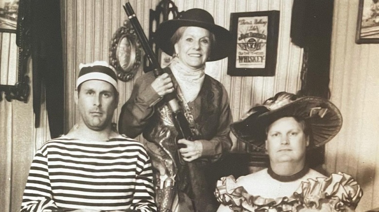 Dave Coulier in costume with his mom and brother