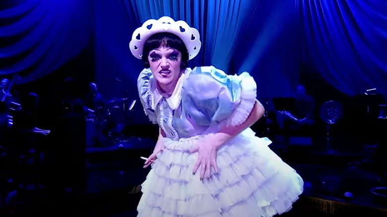 Madeline Brewer in costume performing in "Cabaret"