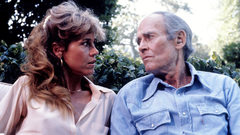 Jane Fonda looking at her father