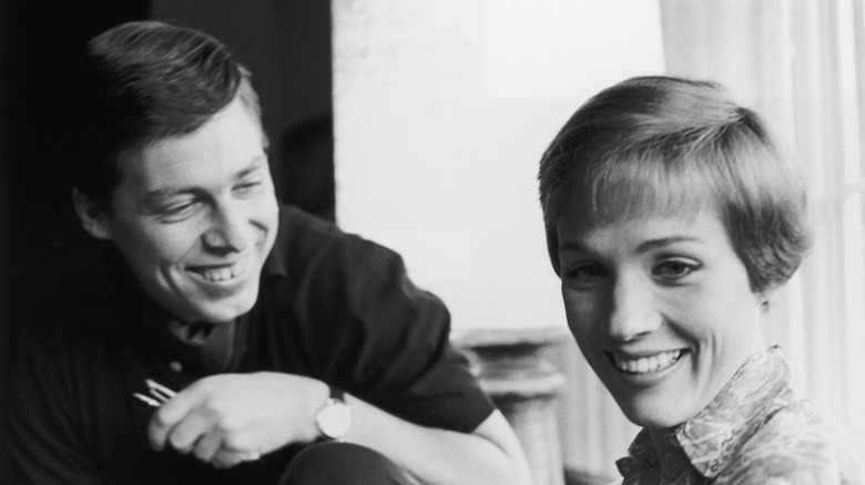 Julie Andrews and Tony Walton laughing together