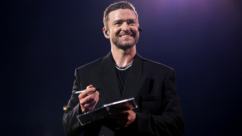 Justine Timerlake on stage during an October 2024 show
