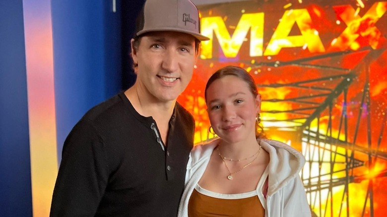 Justin Trudeau and Ella-Grace Trudeau after watching "Oppenheimer" in theaters