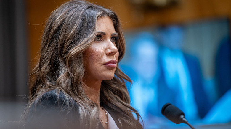 Kristi Noem looking uncomfortable
