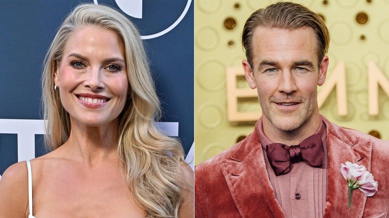 Ali Larter smiling & James Van Der Beek at the Emmy's