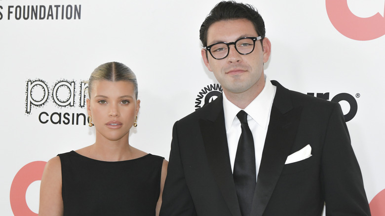 Sofia Richie and Elliott Grainge at a 2022 Oscars viewing party