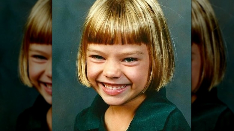 A school photo of Margot Robbie from her childhood