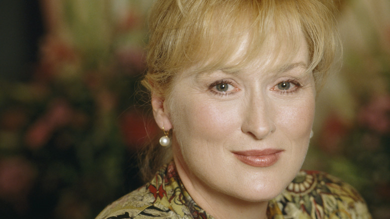 Close-up of Meryl Streep with fringe hairstyle