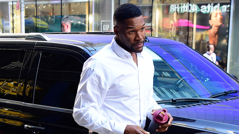 Michael Strahan taking a walk