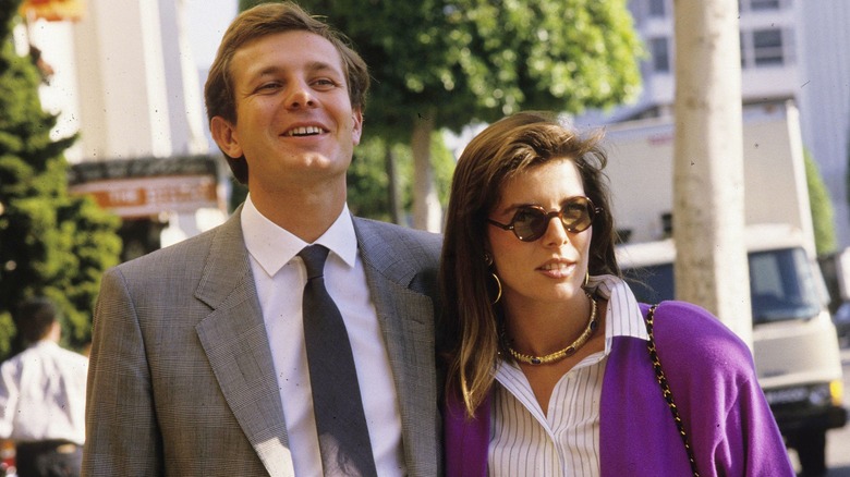 Stefano Casiraghi and Princess Caroline walking