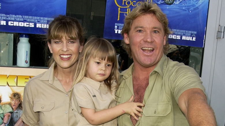 Steve Irwin Irwin and Terri Irwin posing with Bindi Irwin