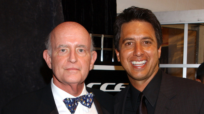 Peter Boyle standing beside a smiling Ray Romano