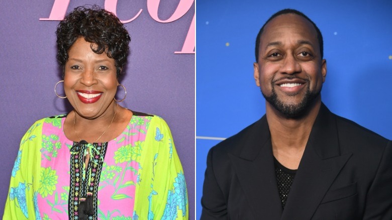 Split image of Jo Marie Payton and Jaleel White smiling for photos