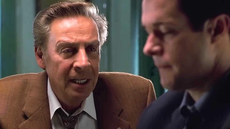 Jerry Orbach as Lennie Briscoe on "Law & Order," interrogating a suspect