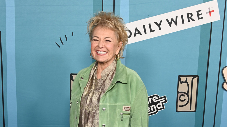 Roseanne Barr smiling at the Mr. Birchum series premiere