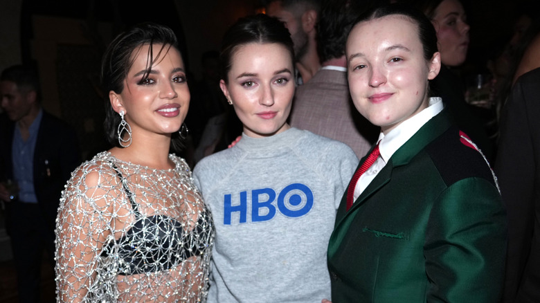Isabela Merced, Kaitlyn Dever, and Bella Ramsey posing together