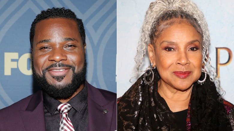 A split image of Malcolm-Jamal Warner and Phylicia Rashad