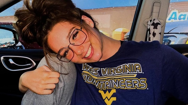 Baylen Dupree wearing a WVU sweatshirt