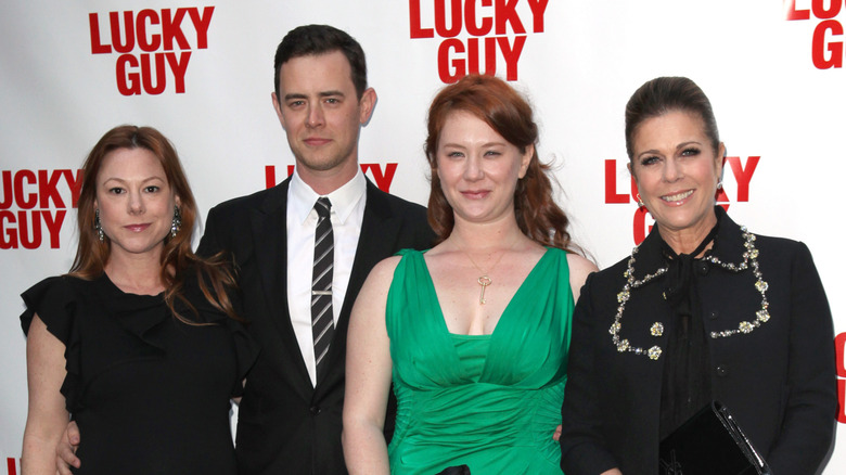 Colin Hanks, EA Hanks, and Rita Wilson posing at an event