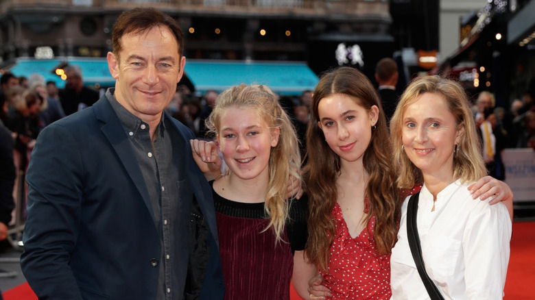 Jason Isaacs, Emma Hewitt, and their daughters Lily and Ruby attend the BFI Patron's Gala