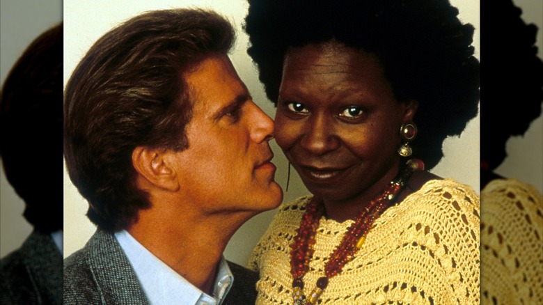 Ted Danson and Whoopi Goldberg behind the scenes of the 1993 film 