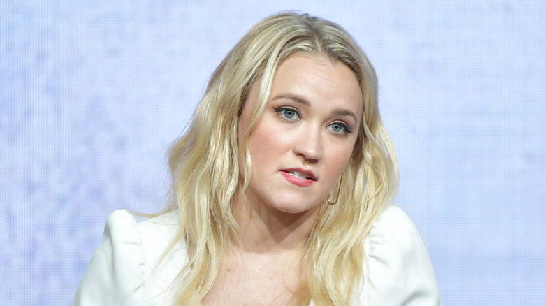 Emily Osment at a press event