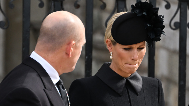 Zara Tindall in funeral attire