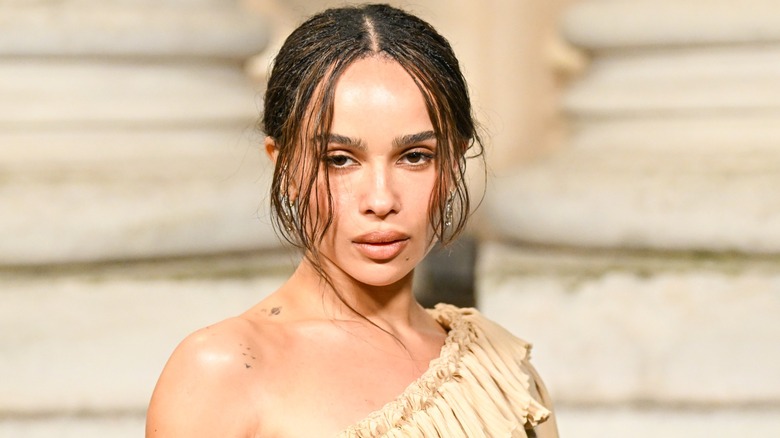 Zoë Kravitz attending a menswear fashion show in 2025