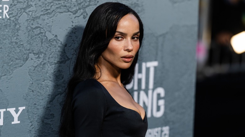Zoë Kravitz attending the premiere of her movie "Caught Stealing" in 2025