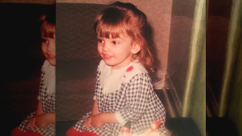 Cindy Crawford as a kid smiling
