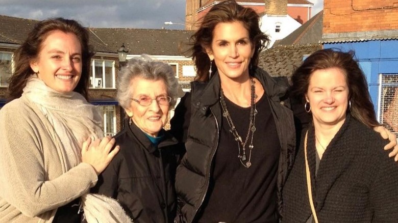 Cindy Crawford posing with her grandmother
