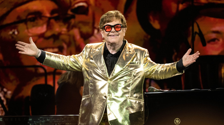 Elton John performes onstage