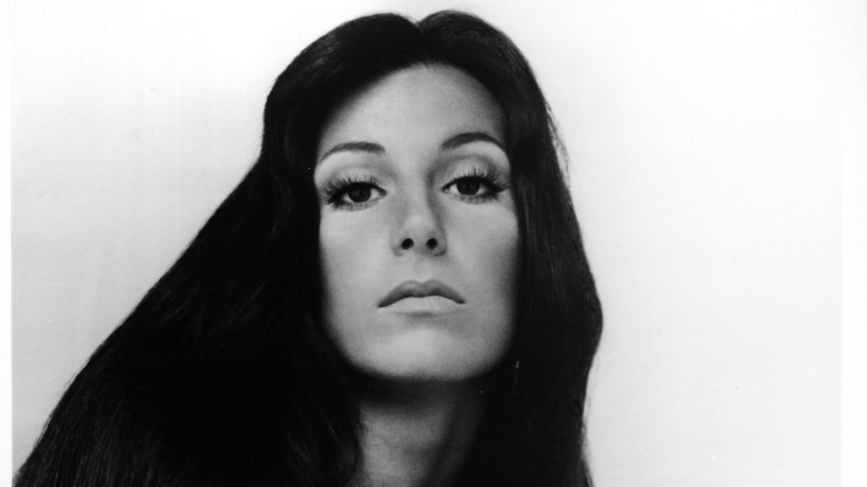 Cher in black and white