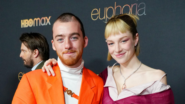 Angus Cloud and Hunter Schafer attend the Euphoria season 2 photo call in Los Angeles in January 2022