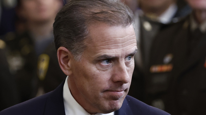 Hunter Biden departs from a Medal of Honor ceremony in the East Room of the White House in Washington, DC (2024)